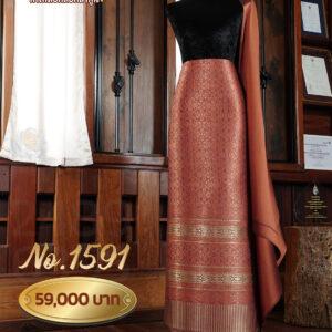 ผ้าชุดยกใหญ่ ลายดุสิตภิรมย์ No.1591