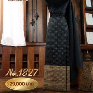 ผ้าชุดยกเล็ก ลายเทพกุญชร No.1827