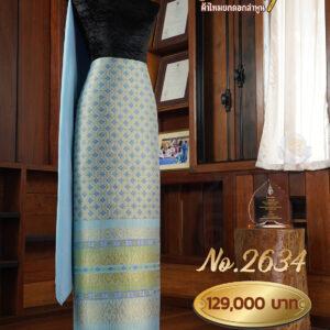 ผ้าชุดยกใหญ่ ลายกลิ่นผกา(ทอแยกกาบถมทอง) No.2634