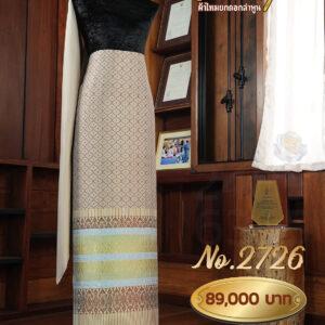 ผ้าชุดยกใหญ่ ลายพิกุลบารมี(ทอแยกกาบถมทอง) No.2726